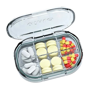 拍平方 藥盒 透明 六格  1個