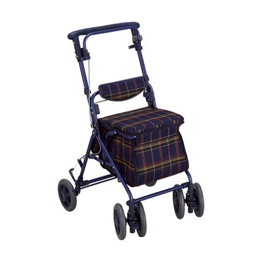 【海夫健康生活館】勝邦福樂智 日本SHIMA ARUTO 多功能中型簡易購物車(格子/康乃馨)