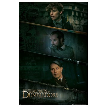 *【怪獸與鄧不利多的秘密】三根魔杖 進口海報