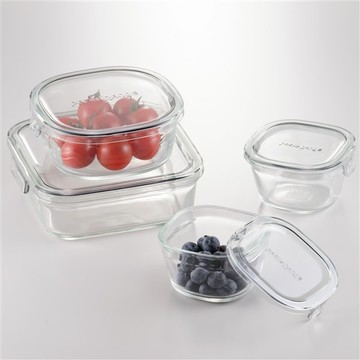 【iwaki】日本耐熱玻璃微波密封保鮮盒 方蓋/灰色 1L(原廠總代理)