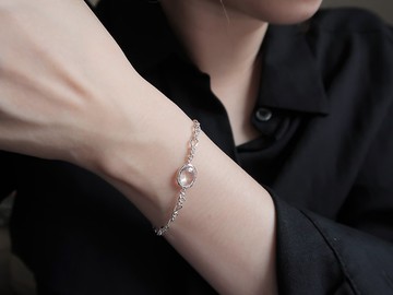 925純銀 華麗 白水晶 客製化刻字 手鍊 免費送禮包裝