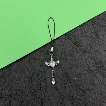 手機掛飾 吊飾✨丘比特天使之心手機掛件掛繩鏈ins吊墜氣質男女精致書包包U盤飾品
