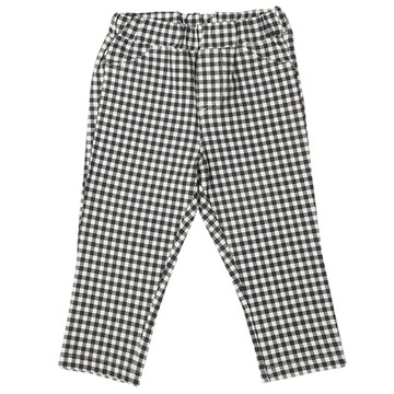 akachan honpo - 7分經典褲 針織斜紋布-圖案-黑色