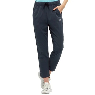 【Jack Wolfskin 飛狼】滿額折300★女 全鬆緊腰頭快乾休閒九分褲 登山褲『丈青』(150844)