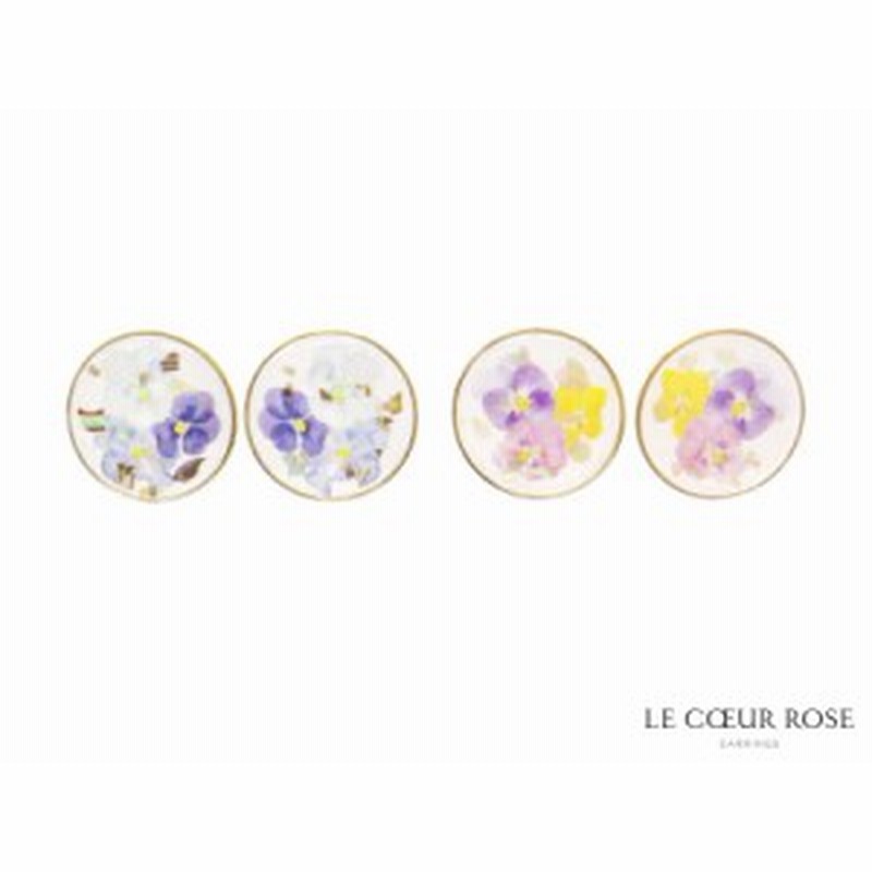 閉店セール 天然花風イラスト パステルカラー 樹脂製ノンホールピアス 通販 Lineポイント最大1 0 Get Lineショッピング