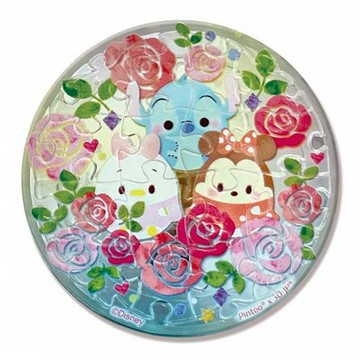 百耘圖 - DISNEY UFUFY【水果花卉系列】玫瑰 16片磁鐵拼圖-透明 (圓) HPD0116032