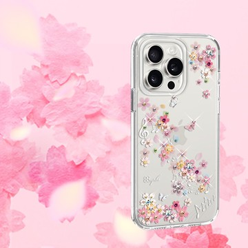 iPhone 17/16/15/14/13/12/11 輕薄軍規防摔彩鑽手機殼-彩櫻蝶舞