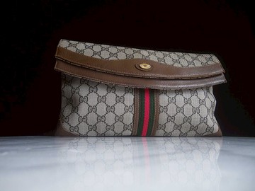 【老時光 OLD-TIME】早期二手老包義大利製GUCCI手拿包