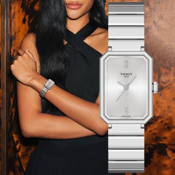 TISSOT天梭 官方授權 SRV系列 幾何時尚石英腕錶 聖誕節 禮物 送禮 30mm/T1601101103300