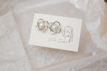 【光環】天然淡水珍珠 全925純銀耳釘/耳夾 (銀/金)