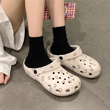 情侶洞洞鞋女夏季網紅時尚ins潮居家外穿防滑軟厚底包頭涼拖鞋男