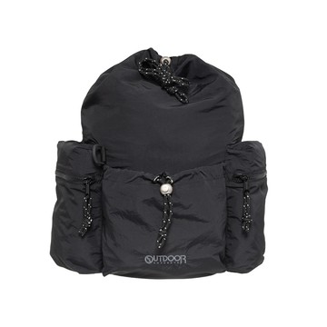 【OUTDOOR】慢活宣言三口袋束口後背包-黑色 OD253104BK