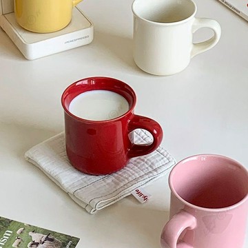 【Upton百貨】網紅馬克杯ins簡約紅色陶瓷馬克杯子情侶水杯高顏值家用咖啡杯