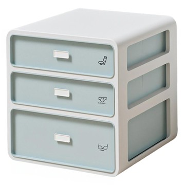 efactory Judy N 智能內衣襪子收納居家分隔整理盒 三層  藍色  1個  34 x 33 x 24cm