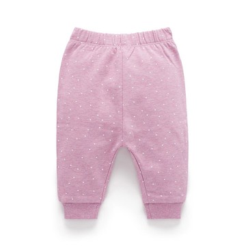 澳洲Purebaby有機棉嬰兒舒棉長褲 3M~18M 粉紅點點