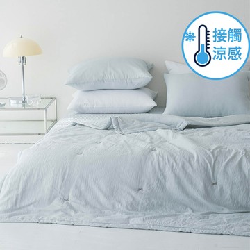 韓國棉被代購 - 韓國製 接觸涼感舒眠涼被-迷你蝴蝶結-薄荷藍