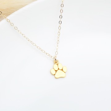 【Angel & Me】貓肉球 貓掌 s925純銀 厚鍍24k金項鍊 招福生日禮