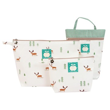 Coney Island 兒童防水收納袋3件組  30 x 21 x 7 cm  20.5 x 25 x 7 cm  20.5 x 14.5 x 5 cm  麋鹿