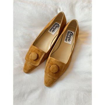 simple rainbow 法式優雅尖頭復古小跟女鞋