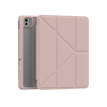 【HIPPORIZZ】iPad Pro 11吋 (2024/2025) Origo 晶透筆槽防摔殼 紅鶴粉色