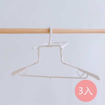 日本 小久保KOKUBO - 日本製寬度伸縮型高領/帽T用速乾衣架(附掛夾)-3入