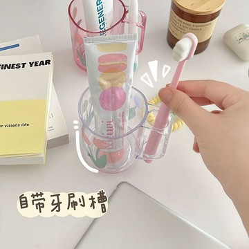 臺灣/現✨漱口杯 水杯 刷牙杯鬱金香透明漱口杯ins高顏值家用兒童刷牙漱口杯學生宿舍牙杯情侶