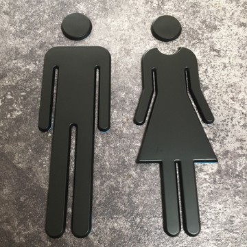 設計師仿金屬電鍍男女廁所標示牌 指示牌（大款）商業空間 開店必備 開店用品 店鋪裝飾