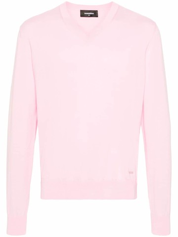 Dsquared2 - V-neck cotton jumper - men - Cotton - S - Pink