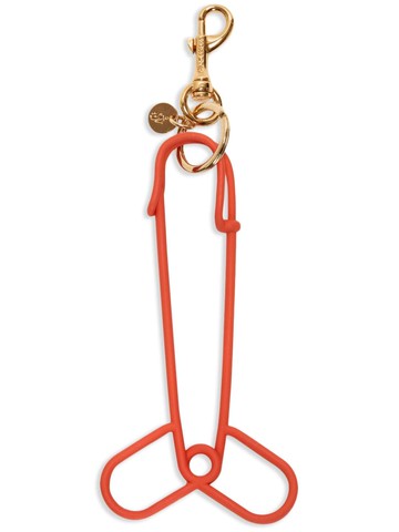 JW Anderson - logo-plaque keyring - unisex - Brass/Zamak/Iron - One Size - Orange