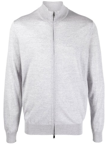 Zegna - fine knit wool zip-up cardigan - men - Wool - 52 - Grey