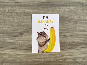 花栗鼠愛香蕉/明信片