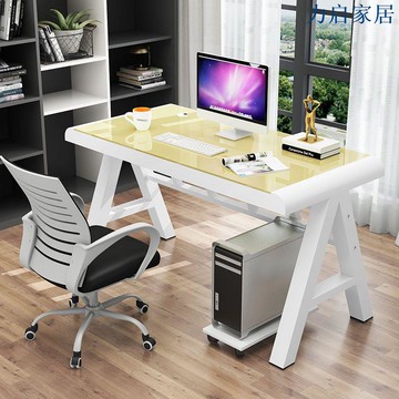 鋼化玻璃電腦臺式桌家用辦公桌臥室書桌寫字臺簡約易學生學習桌子