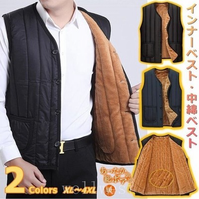 ベスト メンズ 暖かい 中綿ベスト インナーベスト トップス 裏起毛 ルームウェア あったか 厚手 Vネック ビジネス 部屋着 防寒 保温 軽量 通販 Lineポイント最大get Lineショッピング