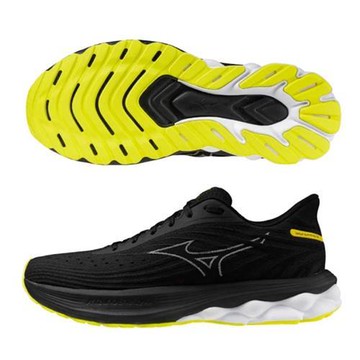 Mizuno 美津濃 慢跑鞋 男鞋 WAVE SKYRISE 6 黑黃【運動世界】J1GC250952