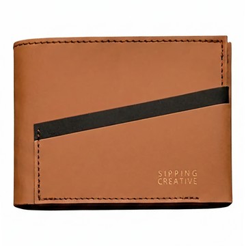 SIPPING CREATIVE 俬品創意 纖薄短夾 紙革材質 台灣設計  8.6 x 11.7 x 1.3cm  醇焦糖