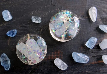 海藍寶石石塞耳環 0g 00g Cosplay 精靈 彩虹色 閃光隧道