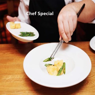 廚師 大號分子料理擺盤利器西餐專用食品304不銹鋼 30cm長直鑷子