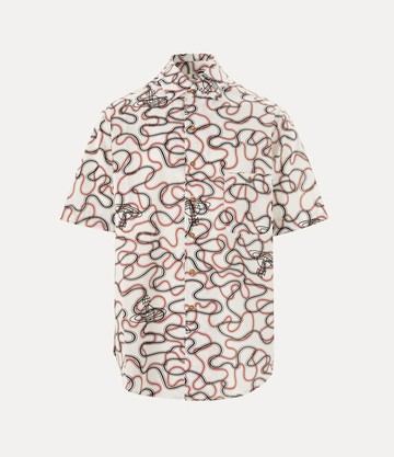 Vivienne Westwood Bowling Shirt Printed Tana Lawn -White-wiggle M Men