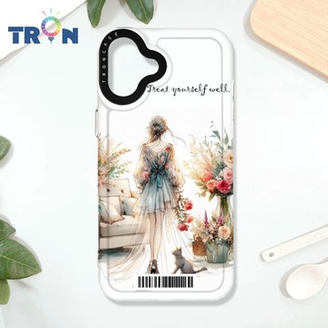 TRON iPhone 16 PLUS 優雅的女人 防摔太空載具殼 透白 軟硬 手機殼