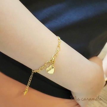 【焦糖小姐 Ms caramelo】女兒項鍊 Daughter 愛心項鍊 (K黃款)