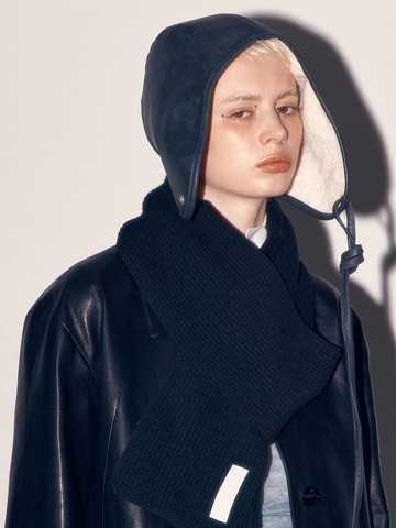 AVIATOR HAT / REVERSE / G LEATHER Black