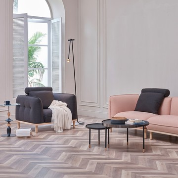 camino｜TETRIS LOUNGE 單人扶手沙發 粉色 深灰 大地色 三色 - 深灰色