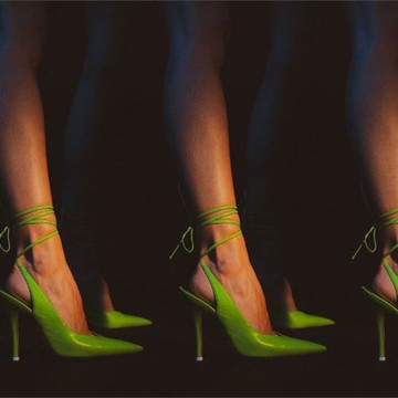 歐美夏季綠色高跟涼鞋女細跟包頭后空白色高跟鞋腳環綁帶尖頭單鞋