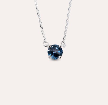 安珠 托帕石 倫敦藍 藍色 圓形 5mm 項鍊 經典系列 Round N 寶石