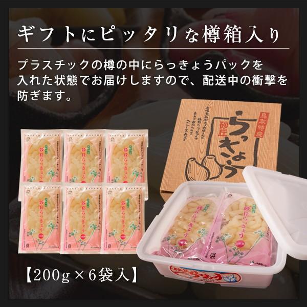 砂丘らっきょう漬け 鳥取県福部町産 ギフト向け樽箱入1.2kg 無添加 国産 送料無料（北海道・沖縄を除く）