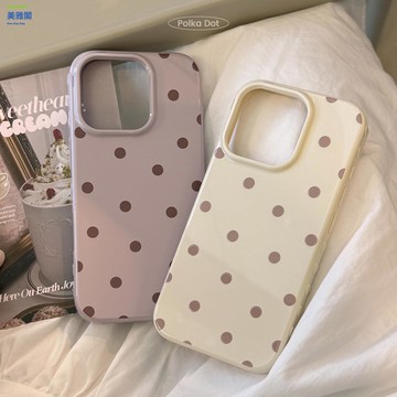 復古ins風滿屏波點適用蘋果16手機殼iphone17pro max全包14軟套13【YY0108KK】