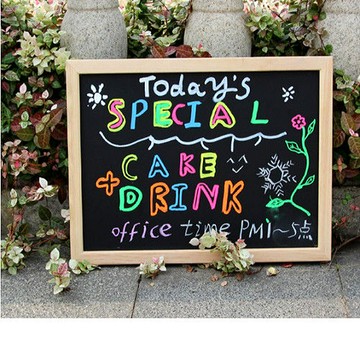 [協貿國際]原木框磁性掛式辦公小黑板文具畫板寫字板30*40cm辦公留言板一個價