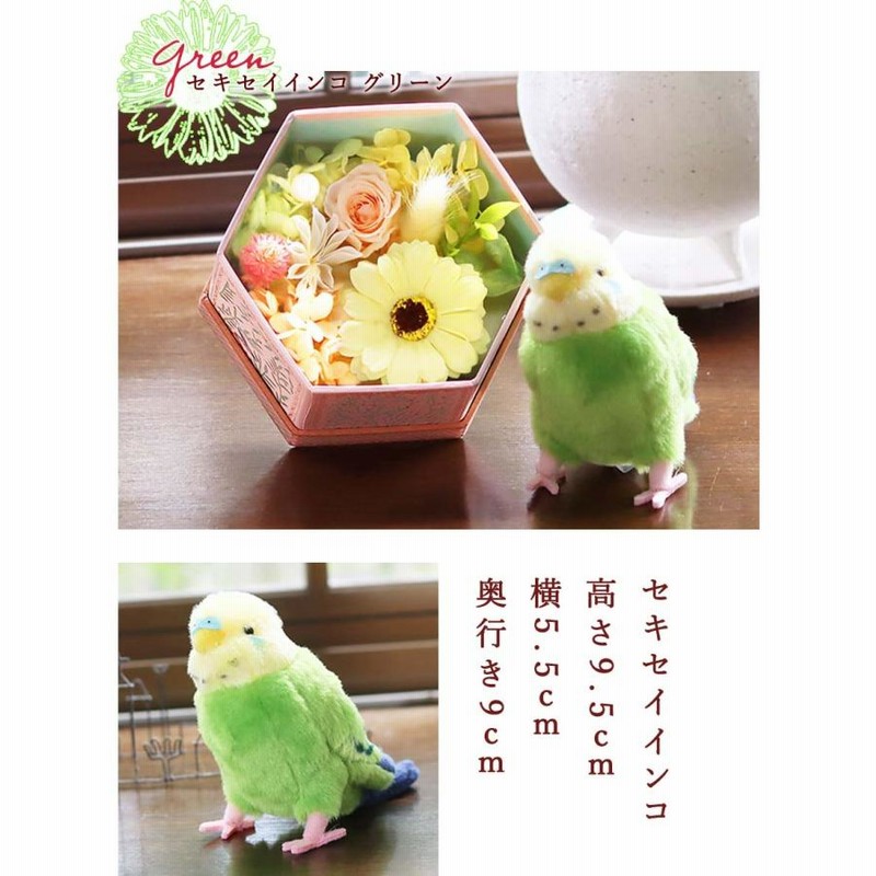 プリザーブドフラワー プレゼント ギフト 花 小鳥 セキセイインコ 文鳥