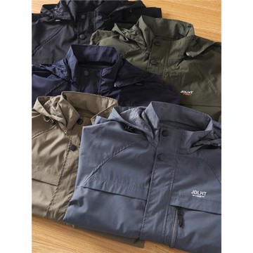 三防！戶外男士加絨沖鋒衣秋冬可脫卸帽防風防水夾克休閑商務外套