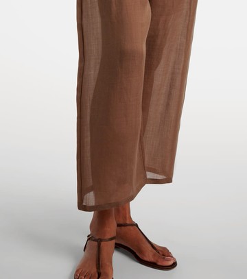 Leset Niko ramie cropped barrel-leg pants